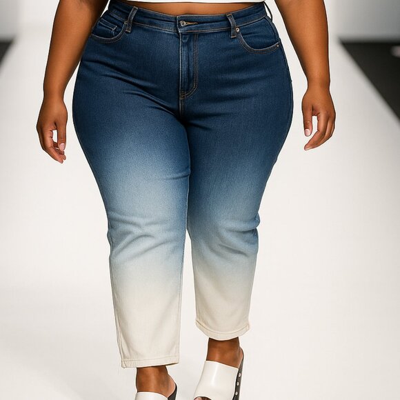 Ombre dyed Blue Jeans - Picture 1 of 9